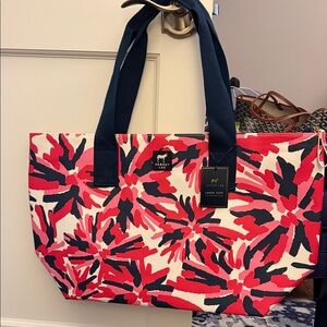Dabney Lee Pink and Navy Floral Tote